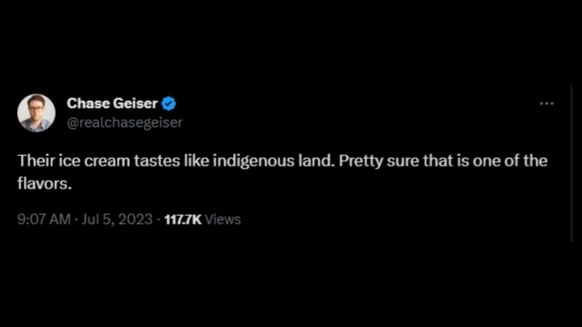 Screenshot of a Twitter user remarking on the ice cream company's controversial Fourth of July post. (Photo via @benandjerrys/Twitter)